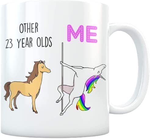 VIGAT Funny 23rd Birthday Gift for Women and Men Turning 23 Years Old Happy Bday Coffee Mug Gag Party Cup Idea for a Joke Celebration Best Adult Birthday Presents 11oz 15oz Ceramic White
