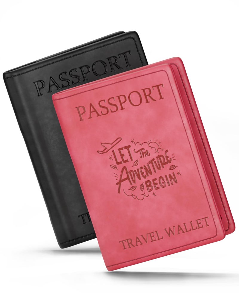 FEDUS Premium Passport Holder Combo for Men & Women Passport Cover Wallet with Credit/Debit Card, ID Card, Ticket, Currency, Boarding Pass Slots, RFID Protected Travel Document Accessories Organiser - Image 1