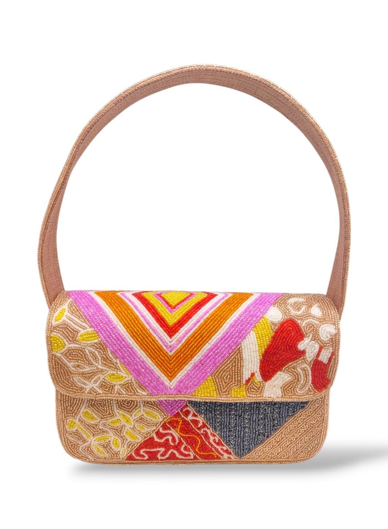 أركاد حقيبة كتف مطرزة يدوياً من أركاد – تطريز متعدد الألوان بتصميم أنيق - Image 1
