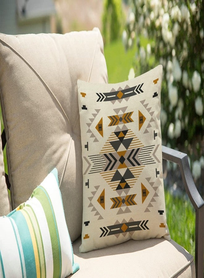 Solekla Southwest Geometric Design Pillow Cover Cotton Linen Ethnic Pattern Decorative Pillow Covers Art Cushion Cover Home Decor Pillowcase for 18x18 Inch - Image 4
