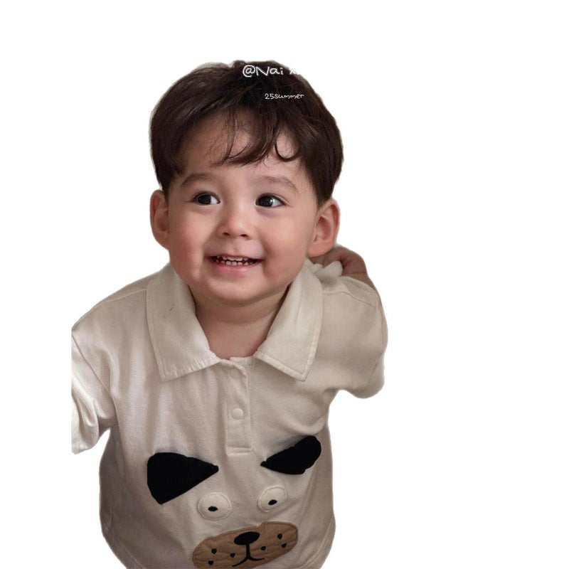 Children's Cotton Polo Shirt with 3D Puppy Print - Image 5