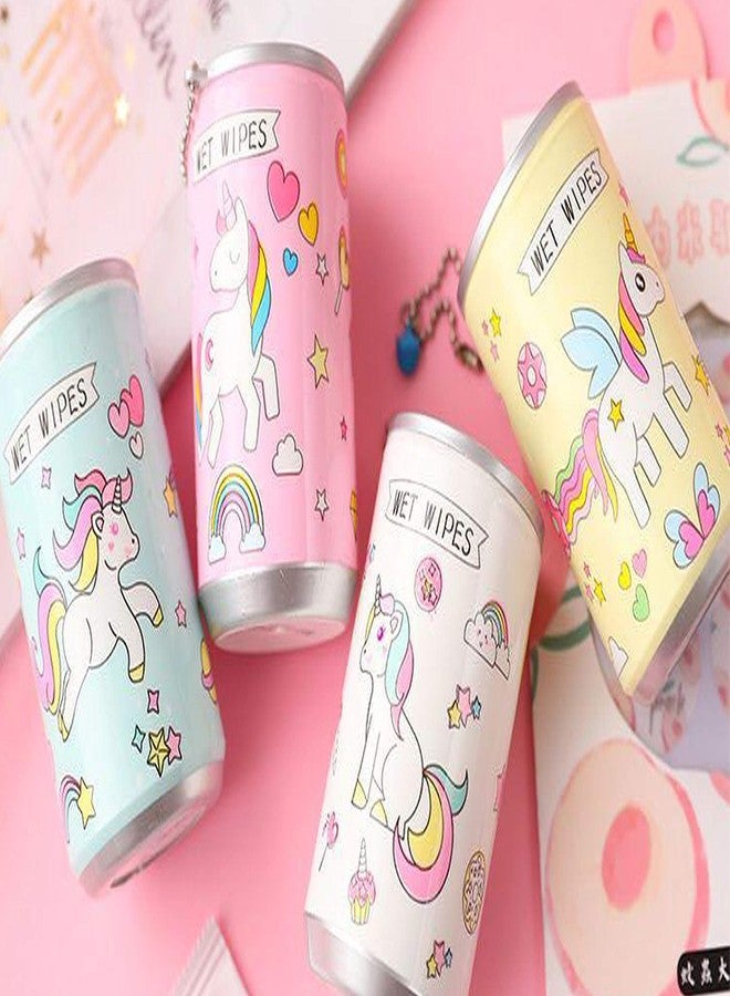 SAMVARDHAN Pack of 8 Unicorn Tin Shape Mini Wet Wipes Tissue, Extremely Portable Tin (Color may vary as Per Availability) - Image 4