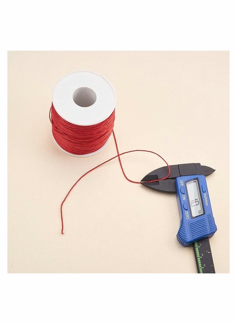 SYOSI 1 Roll 1mm 100 Yards Waxed Cotton Cord Thread Beading String For Jewelry Making Crafting Beading Macrame 1mm - 100 Yards Red - Image 2
