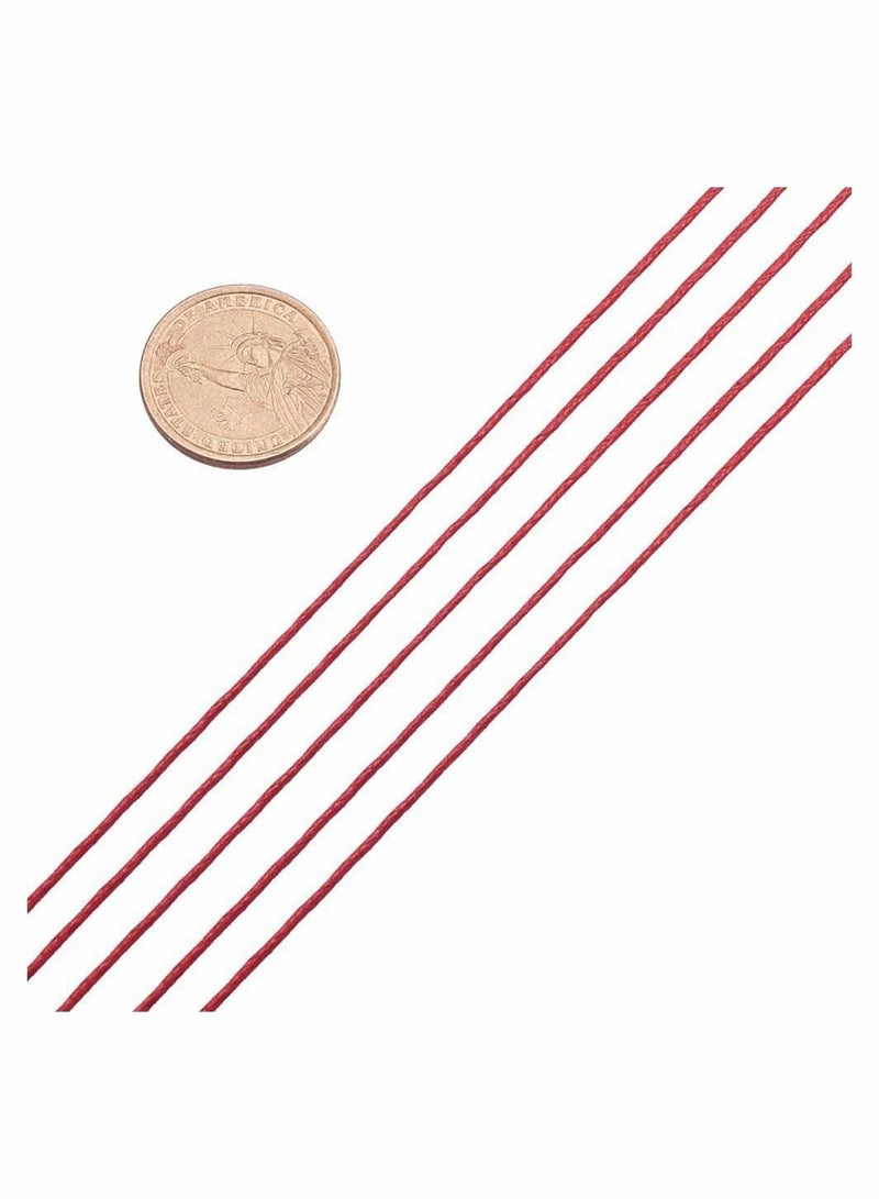 SYOSI 1 Roll 1mm 100 Yards Waxed Cotton Cord Thread Beading String For Jewelry Making Crafting Beading Macrame 1mm - 100 Yards Red - Image 3