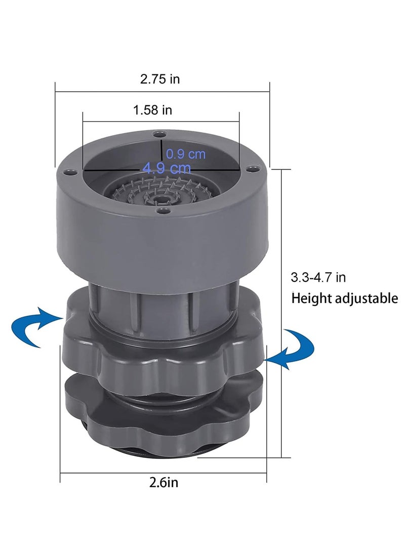 Hihonor Washing Machine Support, Adjustable Height Anti Vibration Pad, High Load Bearing Noise Cancelling, for Flip Washing Machine Refrigerator ( 4 Pcs) - Image 4