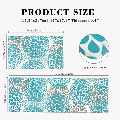 Homcomoda Kitchen Rugs Set Anti Fatigue Kitchen Floor Mat Easy to Clean 2Piece Non Slip Comfort PVC Leather Heavy Duty Standing Mats Indoor Outdoor(17.3"×28" and 17.3"×47") - Image 2
