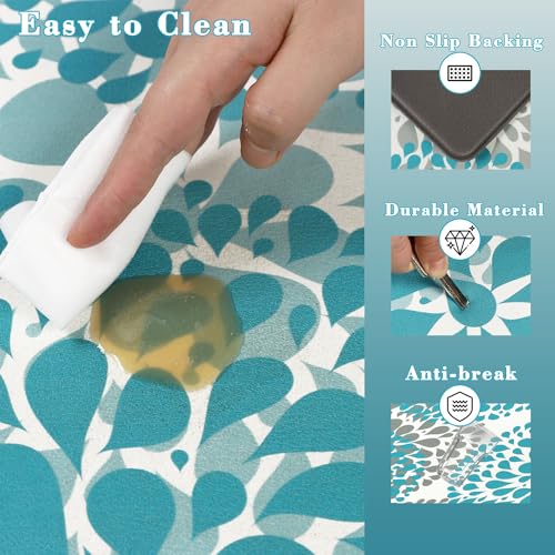 Homcomoda Kitchen Rugs Set Anti Fatigue Kitchen Floor Mat Easy to Clean 2Piece Non Slip Comfort PVC Leather Heavy Duty Standing Mats Indoor Outdoor(17.3"×28" and 17.3"×47") - Image 3