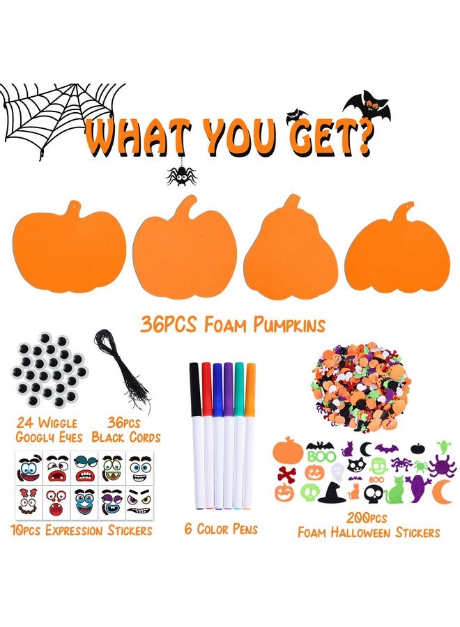 ماكس فن مجموعة ملصقات إسفنجية على شكل قرع الهالوين من ماكس فن، 312 قطعة، مجموعة أدوات حرفية للهالوين للأطفال، مجموعة لامعة كبيرة، ديكور ذاتي اللصق للهالوين - Image 3