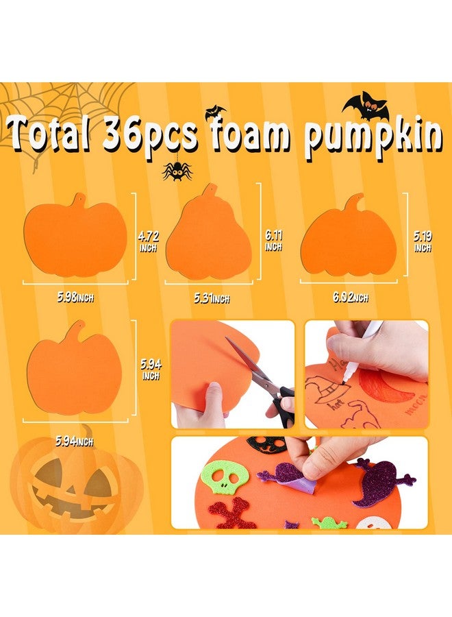 ماكس فن مجموعة ملصقات إسفنجية على شكل قرع الهالوين من ماكس فن، 312 قطعة، مجموعة أدوات حرفية للهالوين للأطفال، مجموعة لامعة كبيرة، ديكور ذاتي اللصق للهالوين - Image 5