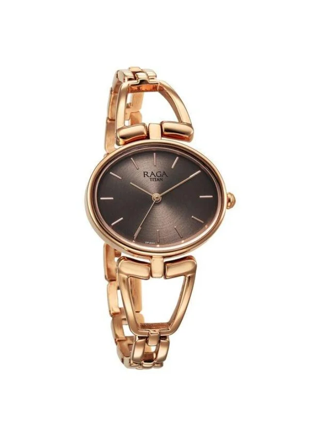 تيتان Raga Ascend Quartz Analog Brown Dial Rose Gold Metal Strap Watch for Women - 2748WM01