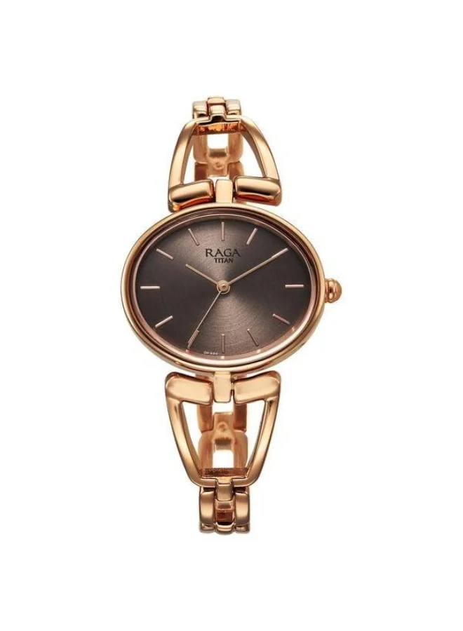 تيتان Raga Ascend Quartz Analog Brown Dial Rose Gold Metal Strap Watch for Women - 2748WM01