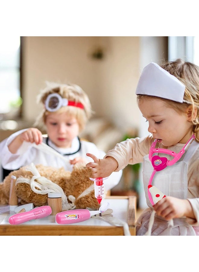 Doctor Kit for Toddlers 3-5 Years Old, 9-Piece Doctor Bag Pretend Play Toys, Durable Medical Kit with Toy Stethoscope, Pink Doctor Gift for Girls - Image 3