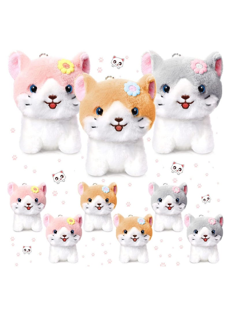Generic - 9 Pcs Mini Cats Plush Toy Kitten Stuffed Animals Stuffed Cats Lot Tiny Stuffed Kitten Soft Plush Cats Doll Hanging Pendant Ornament for Backpacks Handbags Keychains Pencil Cases - Image 1