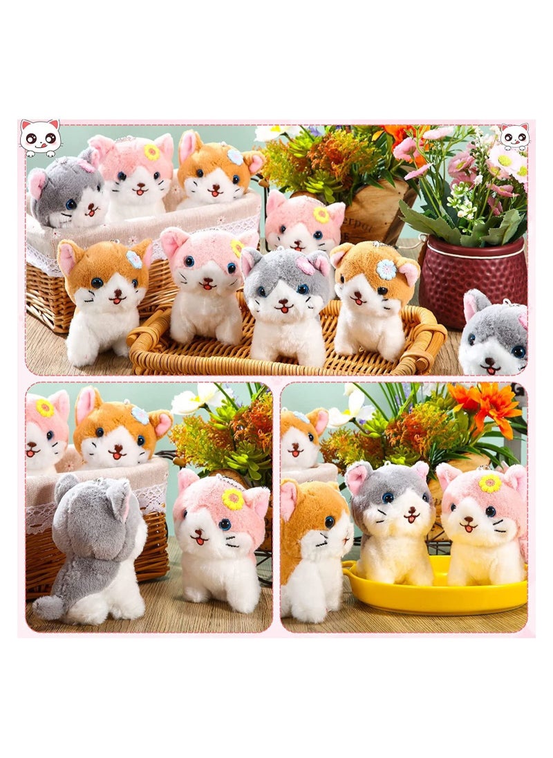 Generic - 9 Pcs Mini Cats Plush Toy Kitten Stuffed Animals Stuffed Cats Lot Tiny Stuffed Kitten Soft Plush Cats Doll Hanging Pendant Ornament for Backpacks Handbags Keychains Pencil Cases - Image 1
