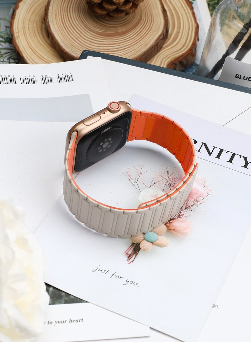 Beauenty Magnetic Silicone Band for Apple Watch Ultra Ultra2/ 9 8 7 6 5 4 3 2 1 SE,Soft Silicone Waterproof Strap Wristbands Compatible with iWatch Apple Watch Series Ultra 49mm 45mm 44mm 42mm Women Men - Image 3