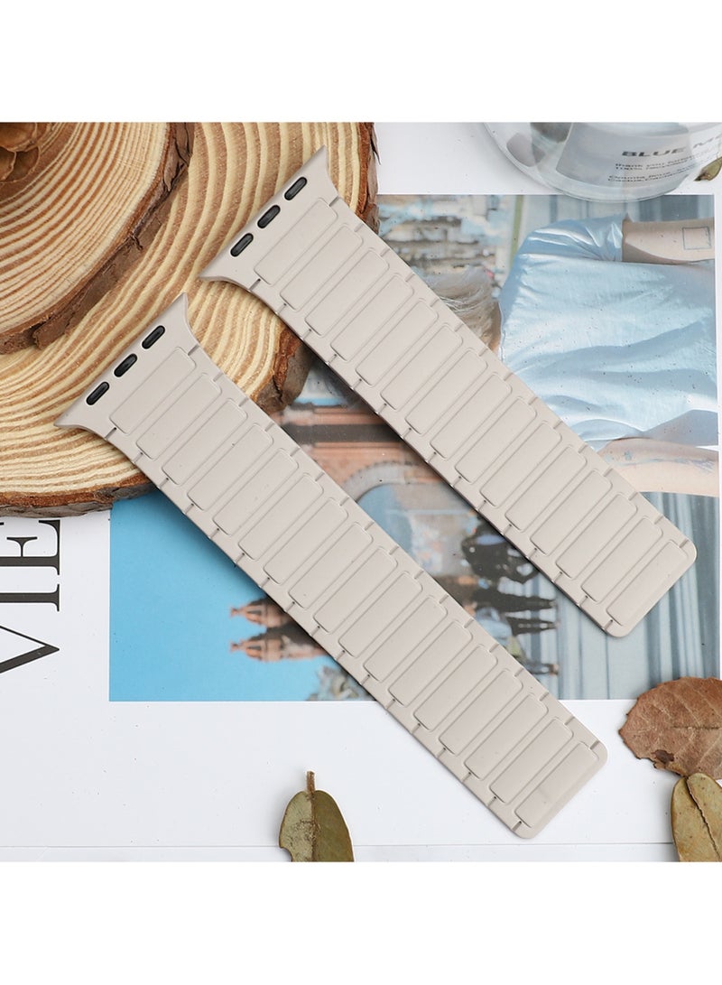 Beauenty Magnetic Silicone Band for Apple Watch Ultra Ultra2/ 9 8 7 6 5 4 3 2 1 SE,Soft Silicone Waterproof Strap Wristbands Compatible with iWatch Apple Watch Series Ultra 49mm 45mm 44mm 42mm Women Men - Image 5