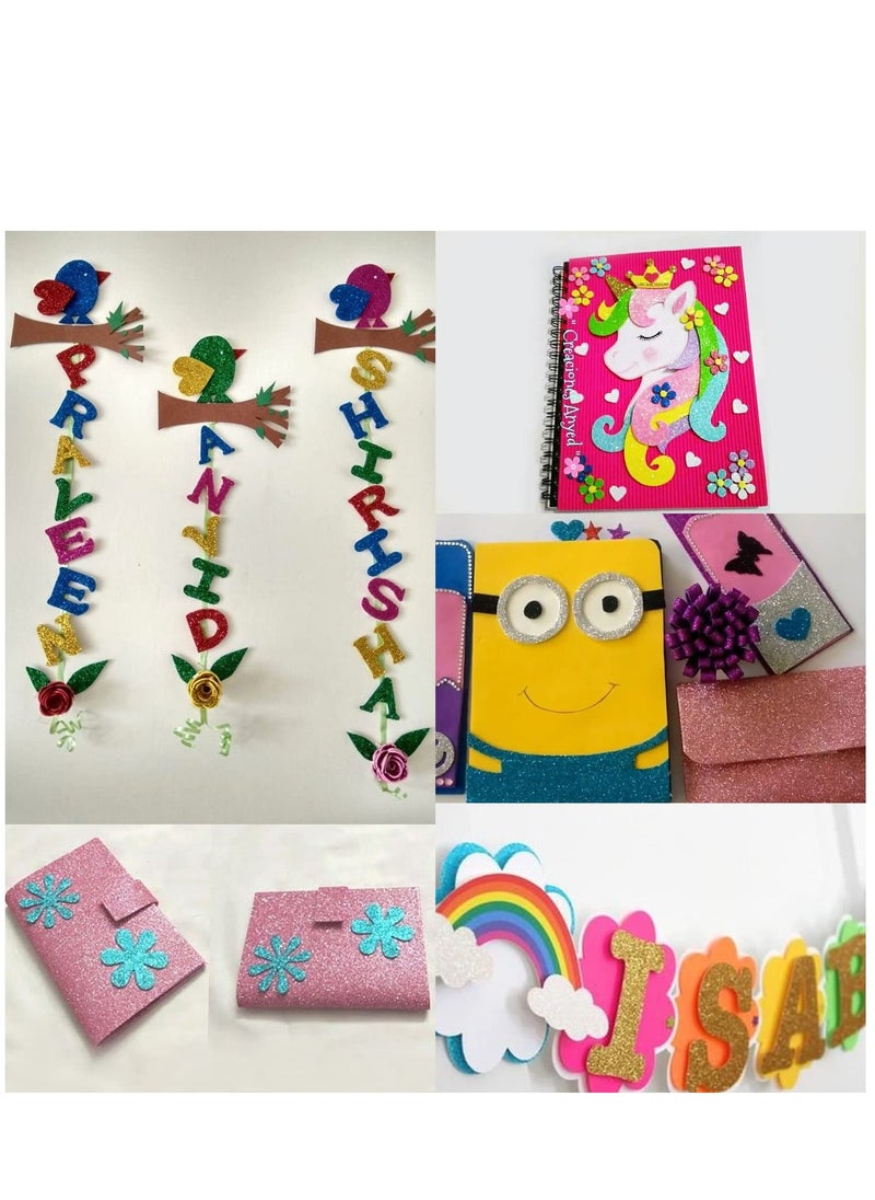 Y&D - 10 Pcs Glitter EVA Foam Paper Sheetsfor Handicraft Kids Arts Crafts DIY Projects Classroom Parties - Image 1