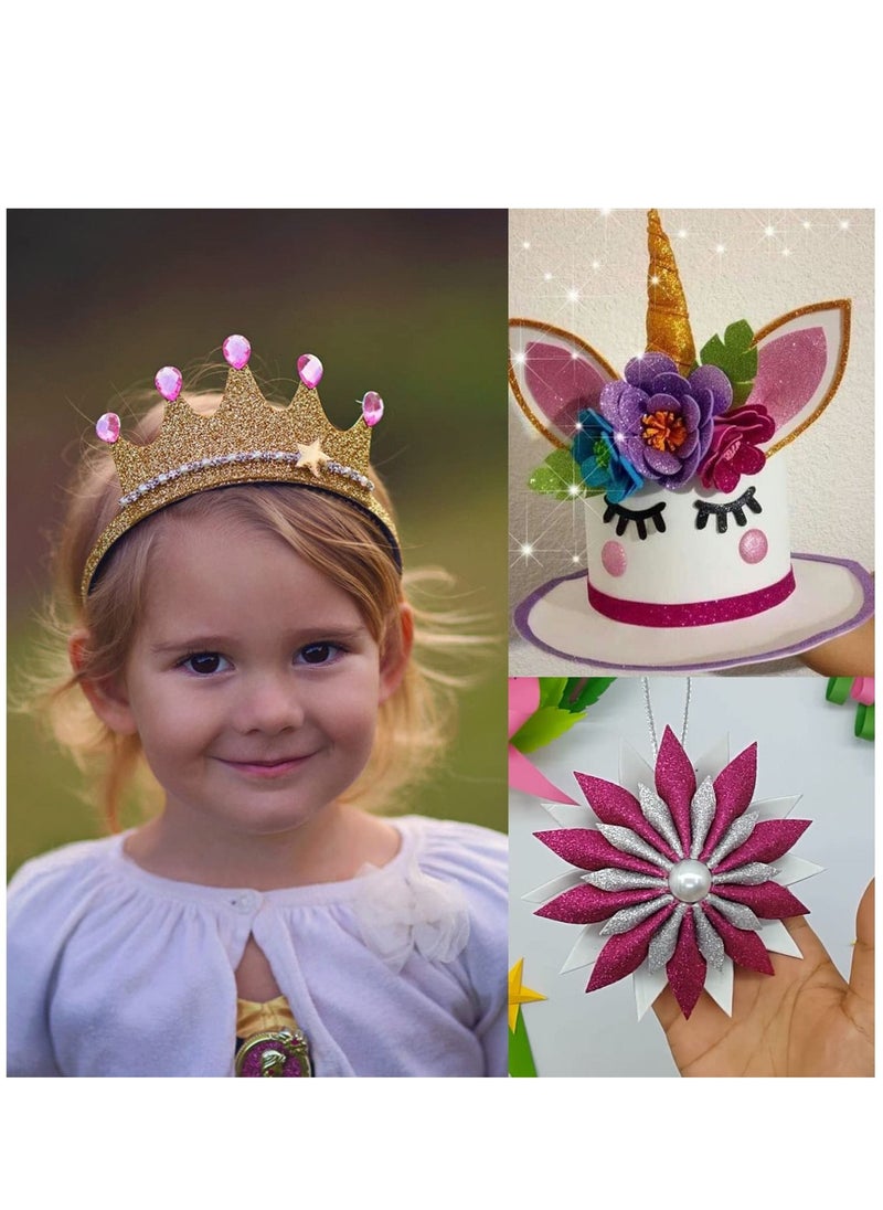 Y&D - 10 Pcs Glitter EVA Foam Paper Sheetsfor Handicraft Kids Arts Crafts DIY Projects Classroom Parties - Image 1