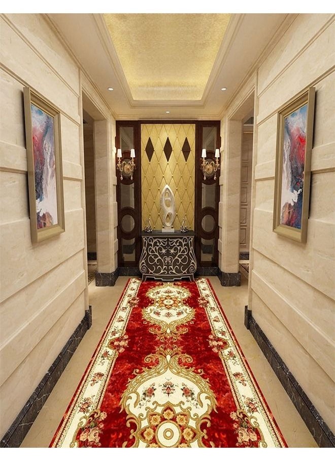 fashionhome New Style Durable Soft Washable Sticky Printed Entrance Door Mat Floor Carpet Classical Runner Rug for Hallway 300x80 cm  - Image 3