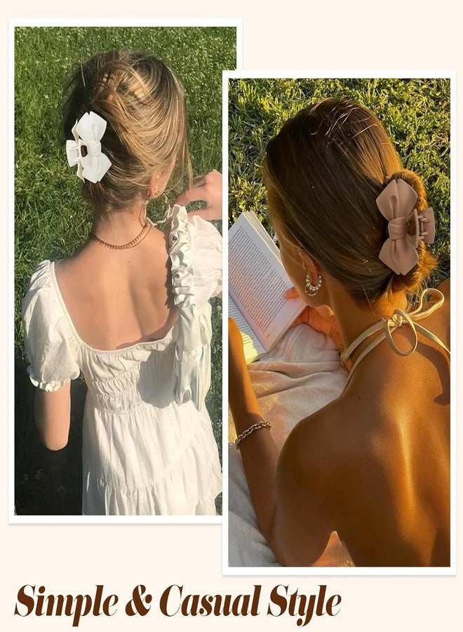 VORSET 3 pcs Bow Claw Clip Bow Hair Clips for Girls Medium Claw Clips for Thin Thick Claw Clips for Long Hair Cute Clip Non Slip Hair Bows Clips for Women Hair Accessories for Women Girls - Image 2