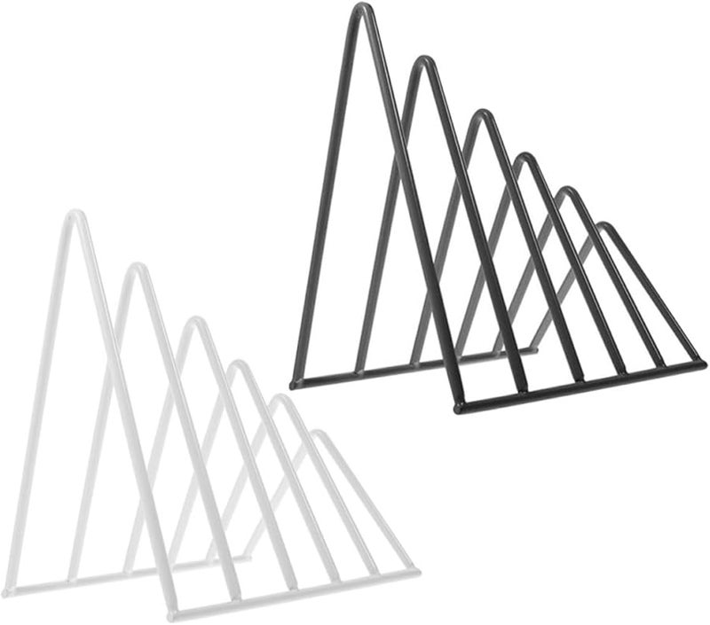 حامل الكتب الحديدي الكلاسيكي، حامل المجلات، رف تخزين الكتب للمكتب والمنزل، أسود - Image 1