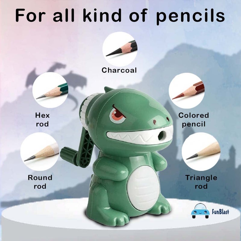 FunBlast FunBlast Sharpener for Kids - Dinosaur Pencil Sharpener, Table Sharpener Machine, Birthday Return Gift, Sharpeners for School Supply and Office (Random Color) - Image 3