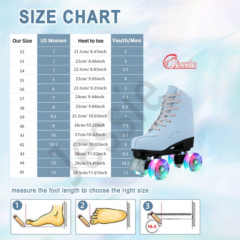 Jessie Frosted Toddler Roller Skates, Holographic Women's Adjustable Indoor/Outdoor - Image 5