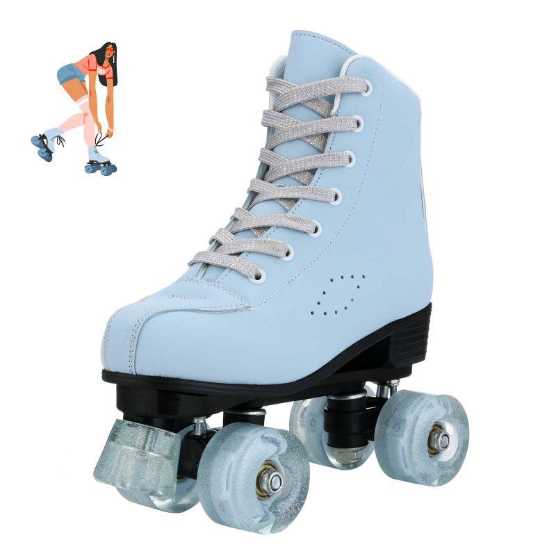 Jessie Frosted Toddler Roller Skates, Holographic Women's Adjustable Indoor/Outdoor - Image 1