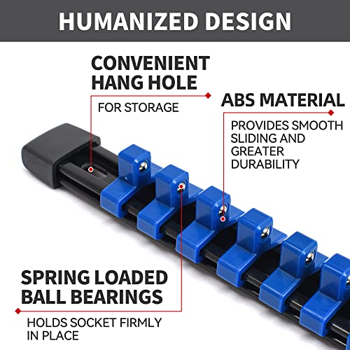 Reniteco Socket Organizer Drive ABS Tools-Socket Holder, Premium Quality 18 Pieces Socket Holders Kit 1/4-Inch x 96 Clips, 3/8-Inch x 90 Clips, 1/2-Inch x 72 Clips - Image 3