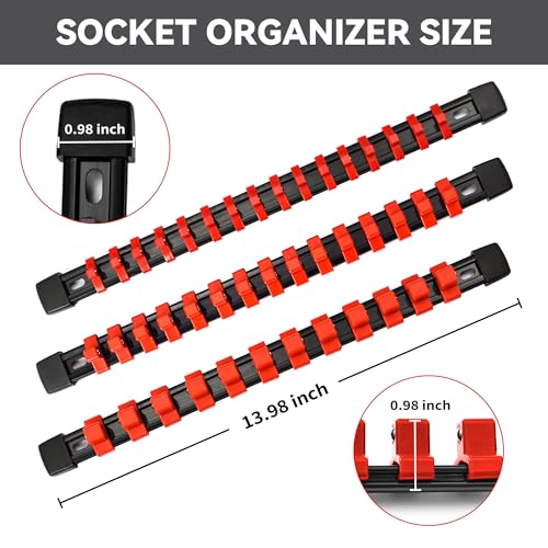 Reniteco Socket Organizer Drive ABS Tools-Socket Holder, Premium Quality 18 Pieces Socket Holders Kit 1/4-Inch x 96 Clips, 3/8-Inch x 90 Clips, 1/2-Inch x 72 Clips - Image 5