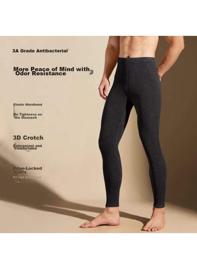Madallo Modal Men's Cashmere Thermal Underwear, Warm Inner Wear, Autumn Pants, Silk Thin Fleece Lining, Thickened Long Johns, Base Layer Wool Pants - Image 5