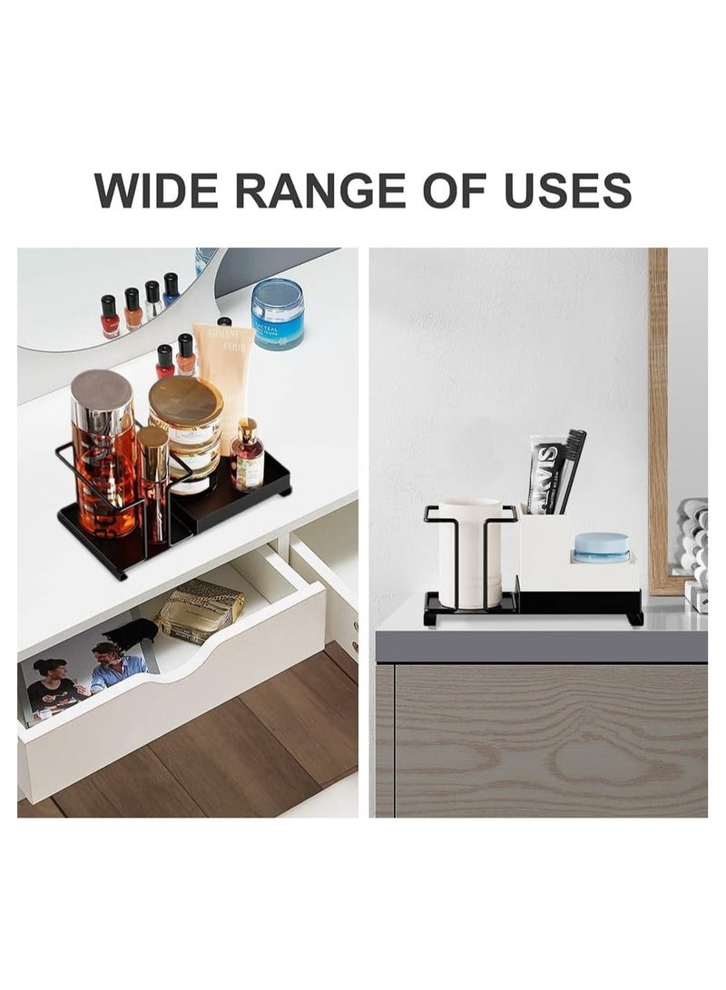 HaHaHai Metal Coffee & Tea Station Organizer Small Space, Disposable Paper Cups Holder with 3 Compartment Storage Box, Tea Bags, Coffee Pods Organizer for Hotel, Bathroom Counter, Tea room, Coffee Machine - Image 2