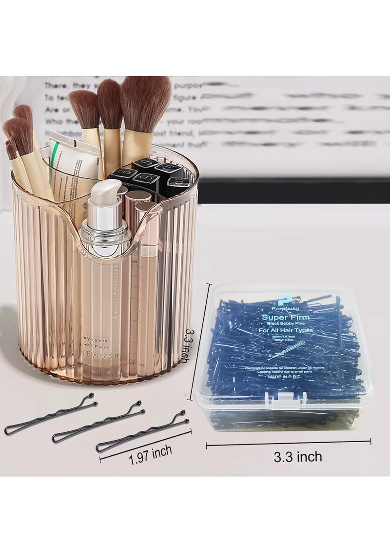 Black Bobby Pins, 400PCS Hair Bobby Pins for Women, Bun Pins for Thick Hair Thin hair and All Hair Types, Hair Pins with Case, 1.97 inch