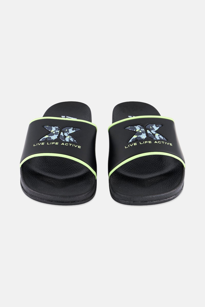 RBX Men Brand Logo Slip On Slides, Black  - Image 4