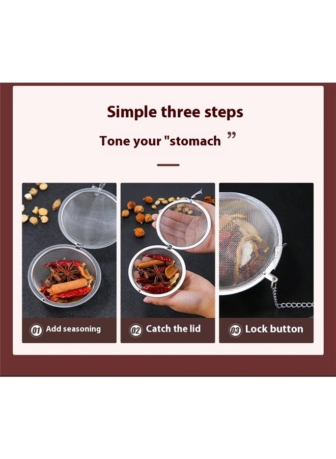 2 Pieces Stainless Steel Mesh Tea Ball 7cm Tea, Infuser Strainers Tea, Interval Diffuser for Tea  - Image 4