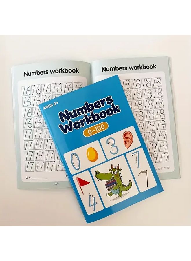 كتاب تتبع الأرقام للأطفال من عمر 3 إلى 7 سنوات: التدرب على كتابة الأرقام من 0 إلى 100 بخطوط منقطة - Image 1