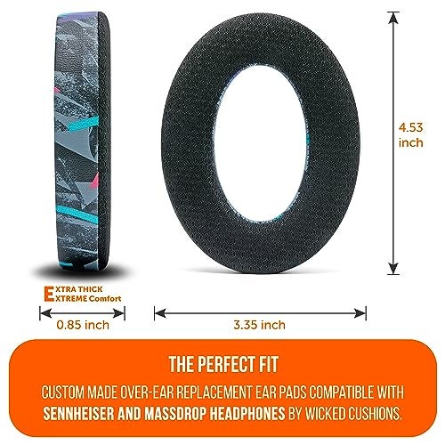 WC Freeze PC38X - Cooling Gel Earpads for Sennheiser PC38X / PC37X / HD599 / HD598/ HD560S / Game ONE & More, Made by Wicked Cushions - Elevate Comfort, Durability, & Sound | 90's Black - Image 5