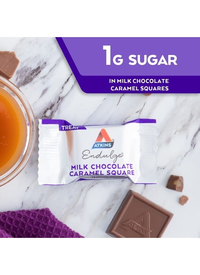 Atkins - Endulge Milk Chocolate Caramel Squares, Dessert Favorite, Good Source of Fiber, 1g Sugar, 90 Count - Image 1