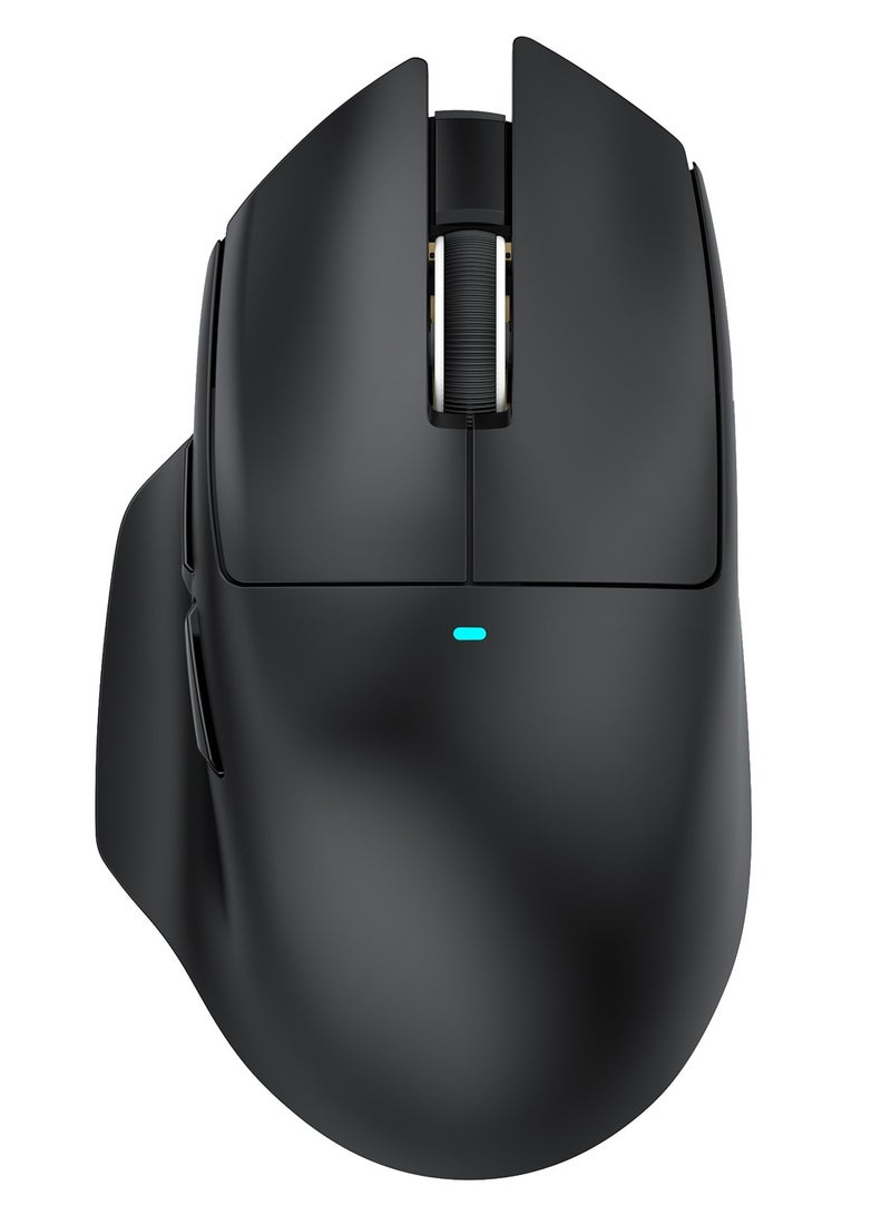 هجوم القرش ماوس ألعاب لاسلكي فائق الخفة V6 65 جرام مع قاعدة شحن مغناطيسية RGB، ماوس لاسلكي/سلكي BT/2.4 جيجاهرتز 1K Polling، مستشعر PixArt PAW3311، 25000 نقطة في البوصة، فأرة ألعاب مكتبية لأجهزة الكمبيوتر/ويندوز/ماك (أسود) - Image 1