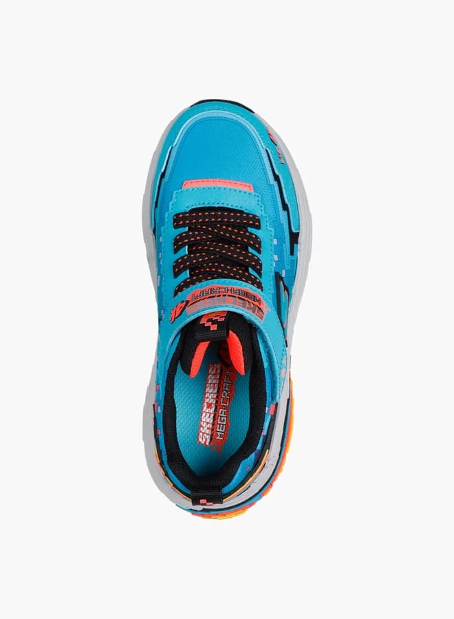 SKECHERS Boys' Game Print Sneakers With Hook And Loop Closure - Megacraft 4K