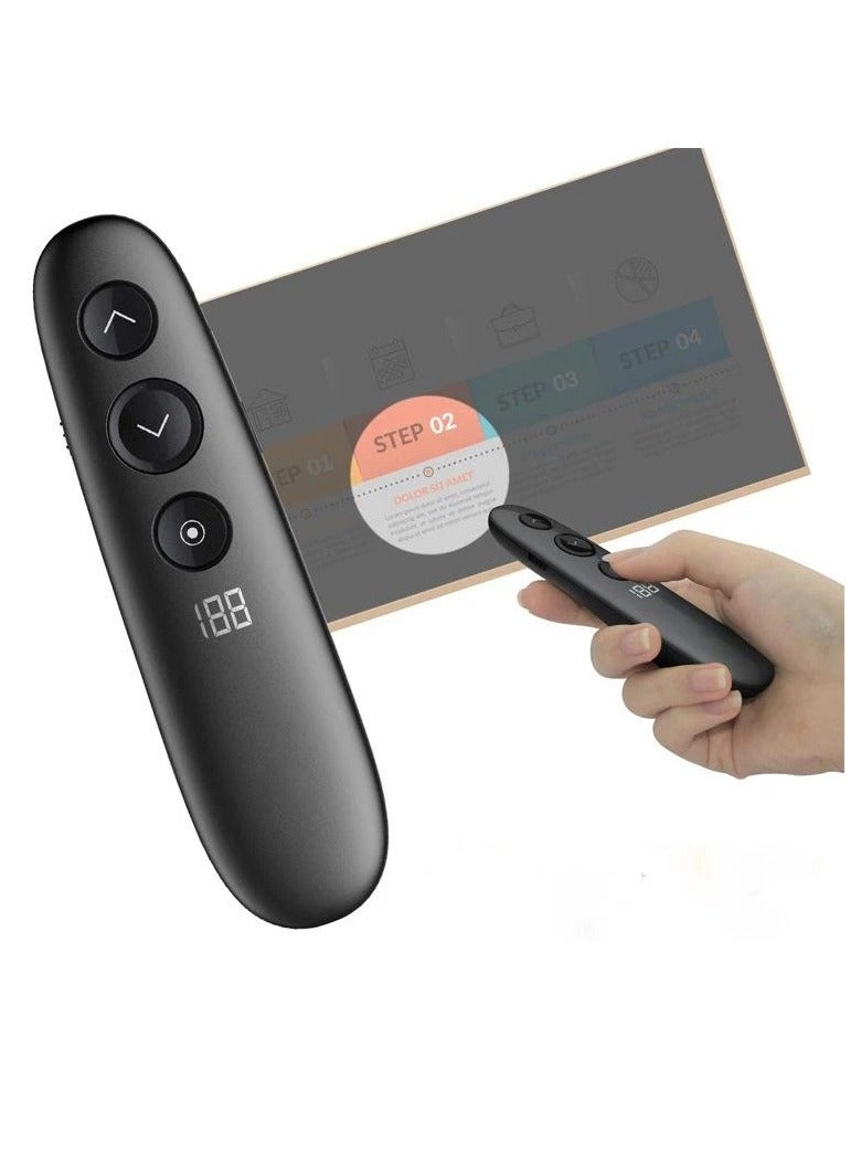 H100 Wireless Presenter Lighting Magnifying Laser Pen Projector Timer LED Digital Pointer USB Rechargeable Mouse Presentation Clicker