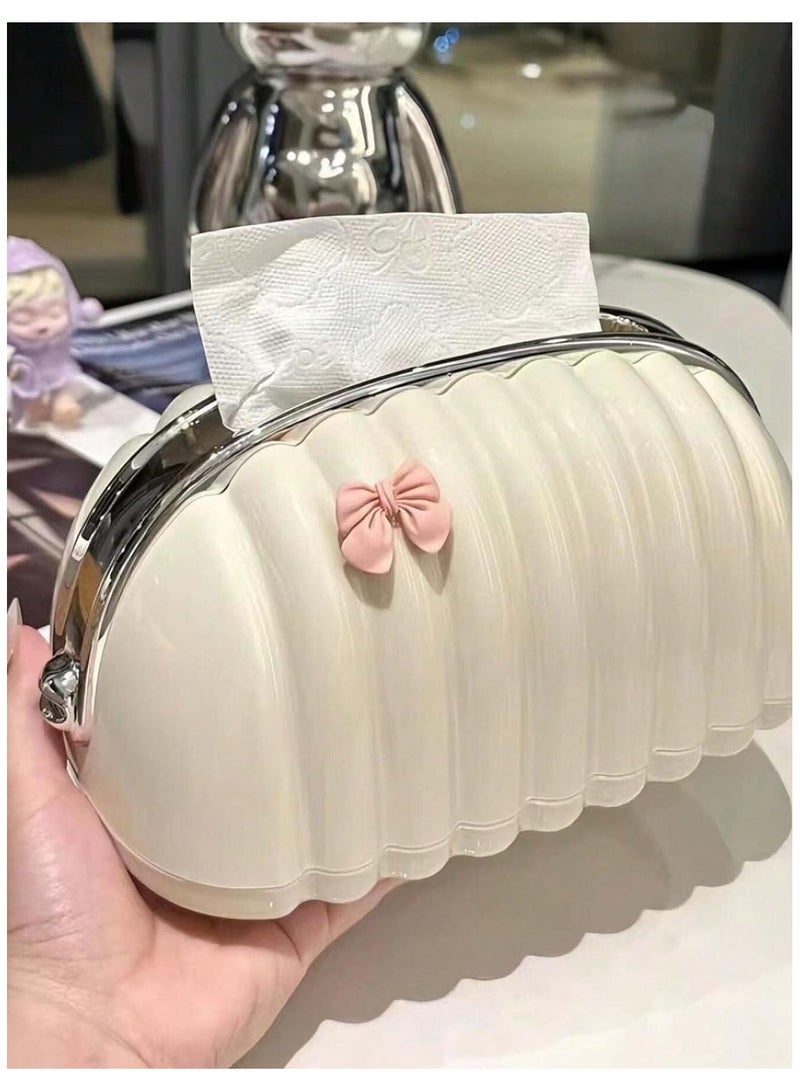 Elegant Handbags Tissue Box for Women with Zipper and Bow Stickers, Premium Acrylic Tissue Dispenser and Storage, Elegant Decoration for Salon and Office.  - Image 2