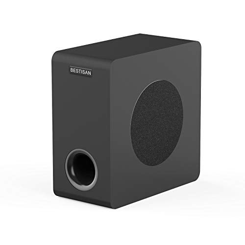 BESTISAN Powered Subwoofer, 6.5'' Side Firing Home Audio Sub, Deep Bass Response Subwoofers, Easy Setup with Home Theater Systems, TV, Speakers, RCA, LFE, AUX Input, High-Level Speaker Input & Output - Image 1
