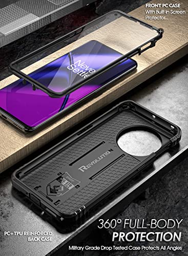 Poetic Revolution Case Compatible with OnePlus 11 5G 6.7 inch (2023 Release), Full-Body Rugged Shockproof Heavy Duty Protective Cover with Kickstand and Built-in Screen Protector, Black - Image 3