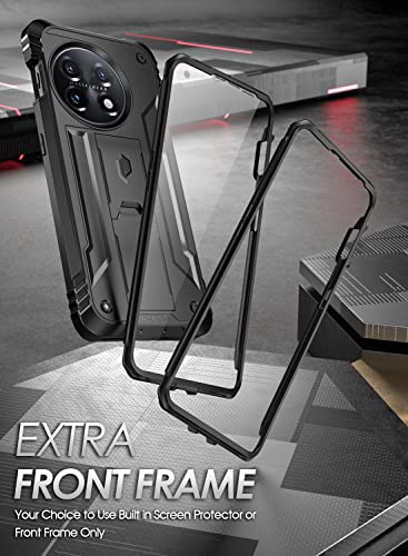 Poetic Revolution Case Compatible with OnePlus 11 5G 6.7 inch (2023 Release), Full-Body Rugged Shockproof Heavy Duty Protective Cover with Kickstand and Built-in Screen Protector, Black - Image 5