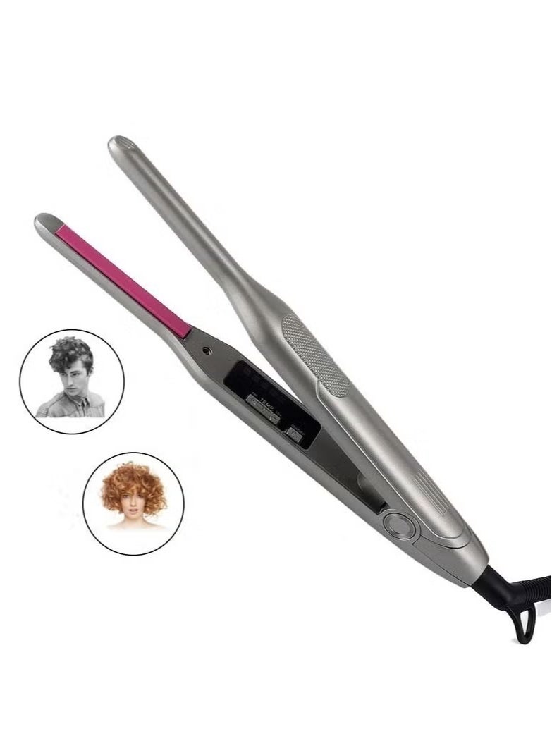 Short Hair Small Flat Iron, Hair Straightener and Curling Iron in one, Adjustable Temperature Straight  , Instant Heating - Image 1