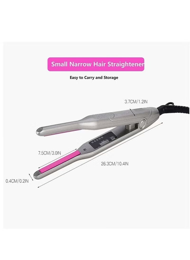 Short Hair Small Flat Iron, Hair Straightener and Curling Iron in one, Adjustable Temperature Straight  , Instant Heating - Image 2