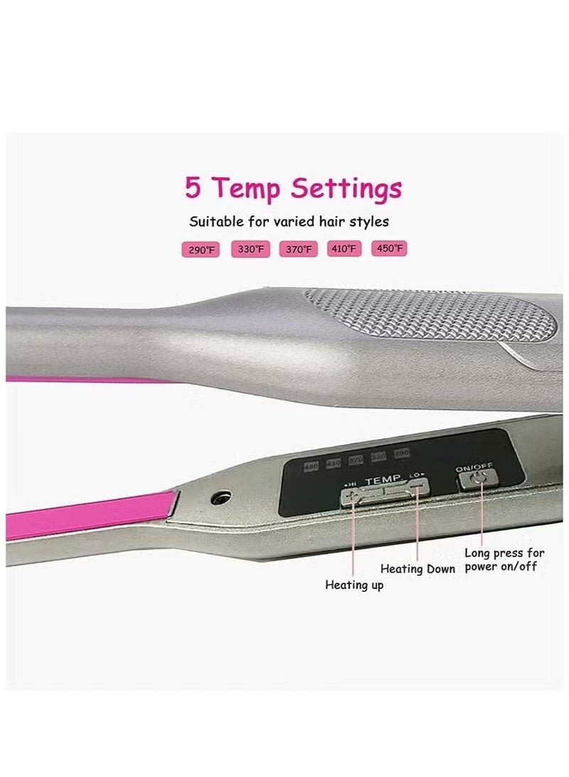 Short Hair Small Flat Iron, Hair Straightener and Curling Iron in one, Adjustable Temperature Straight  , Instant Heating - Image 4