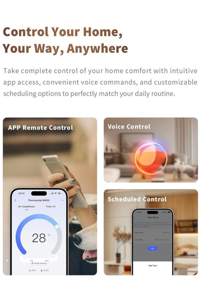 Aqara W400 Smart Thermostat, Matter-Compatible, Whole-Home Climate Control System-WT-A01D Global version - Image 3