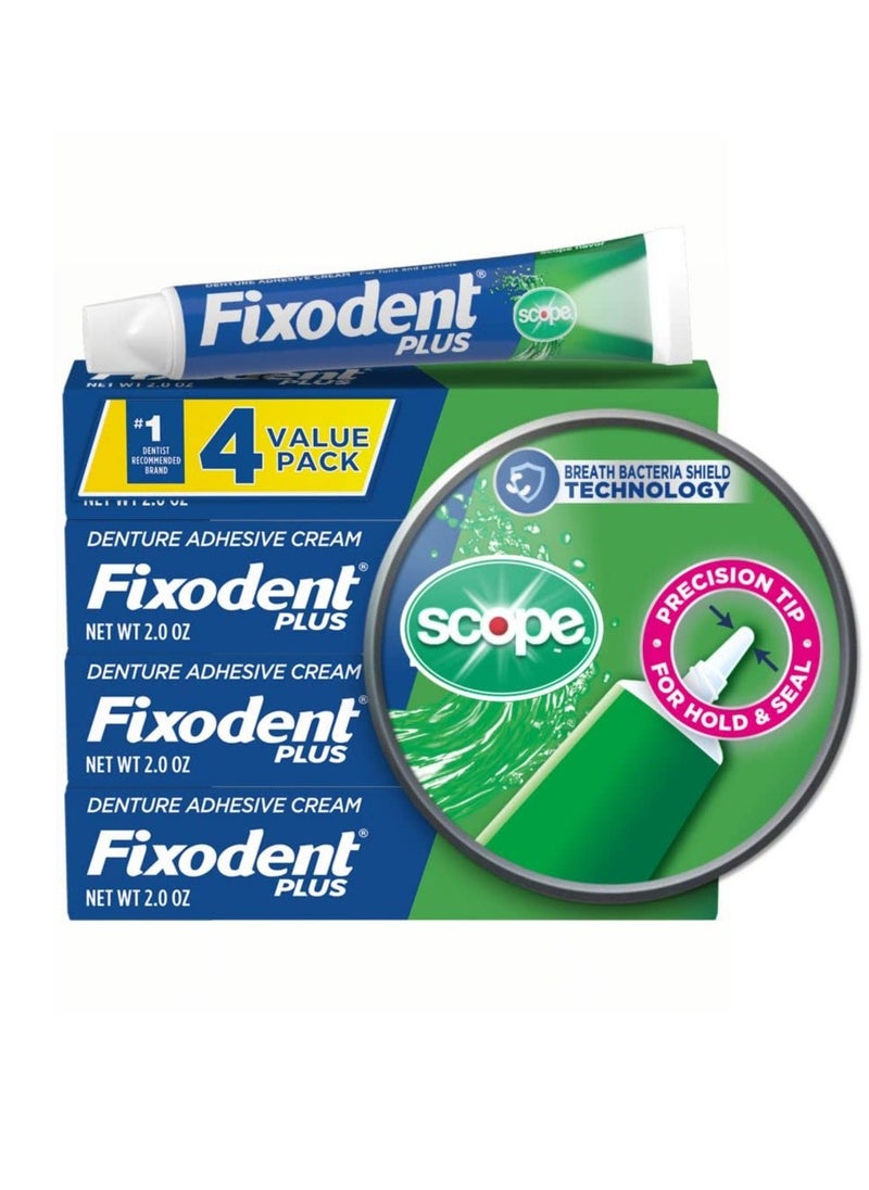 Fixodent - Fixodent Plus Scope Secure Denture Adhesive 2.0oz (Pack of 4) - Image 1